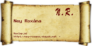 Ney Roxána névjegykártya